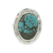 Natural Tibetan Turquoise Oval Ring