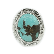 Natural Tibetan Turquoise Oval Ring