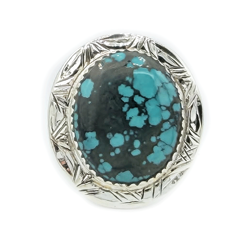 Natural Tibetan Turquoise Oval Ring