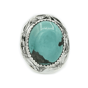 Natural Tibetan Turquoise Oval Ring