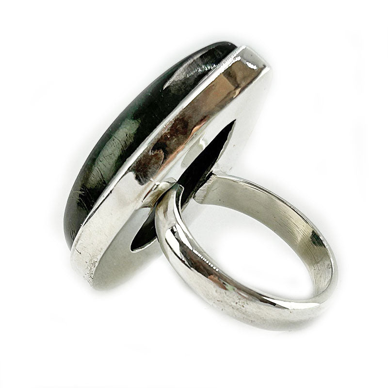 labradorite teardrop silver gemstone ring