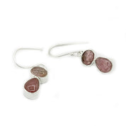 pink tourmaline silver gemstone earrings