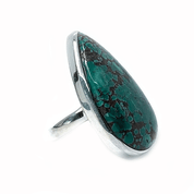 turquoise large gemstone silver ring