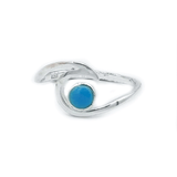 Turquoise Silver Wave Boho Ring