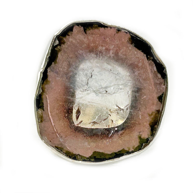 watermelon tourmaline silver gemstone ring