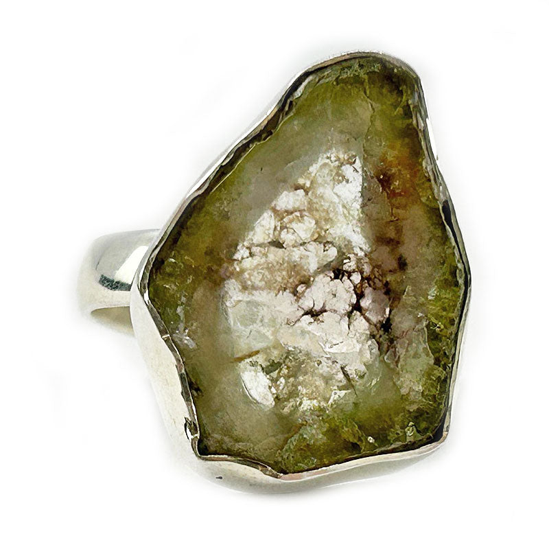 watermelon tourmaline silver gemstone ring