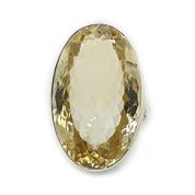 oval large citrine gemstone silver ring