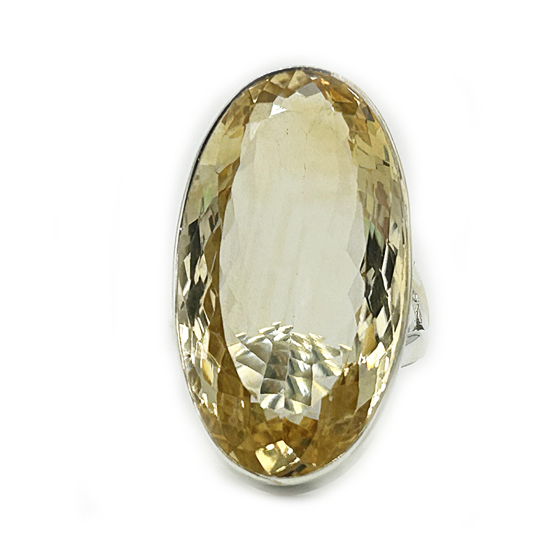 oval large citrine gemstone silver ring