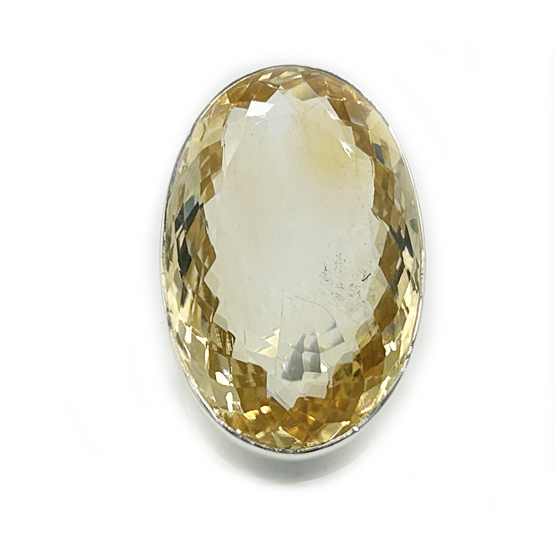 oval large citrine gemstone silver ring