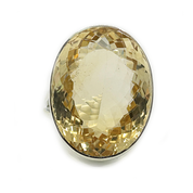 oval large citrine gemstone silver ring