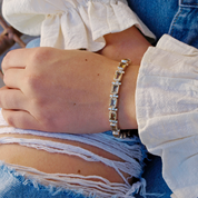 citrine gemstone silver bracelet
