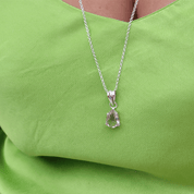 green amethyst teardrop silver pendant