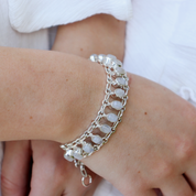 moonstone silver gemstone bracelet