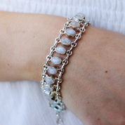 moonstone silver gemstone bracelet
