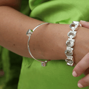 green amethyst gemstone sterling silver bangle