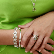 green amethyst silver gemstone ring