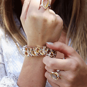 citrine chunky silver gemstone bracelet