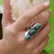 turquoise silver gemstone ring