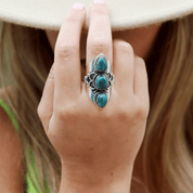 turquoise silver gemstone ring