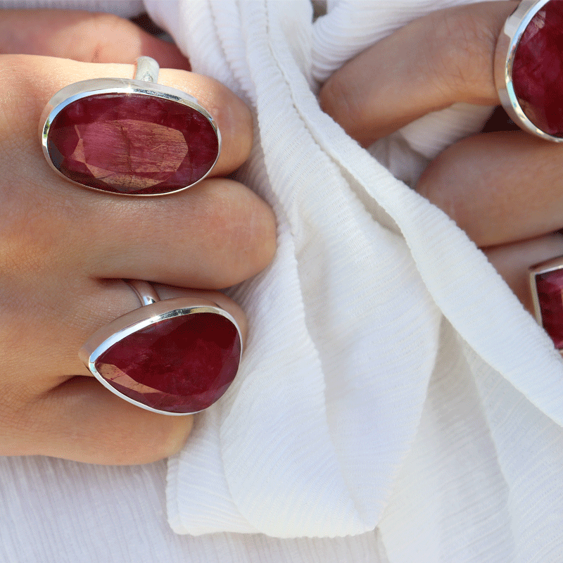 Ruby and sales silver ring