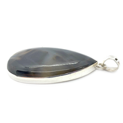 large montana agate teardrop silver gemstone pendant