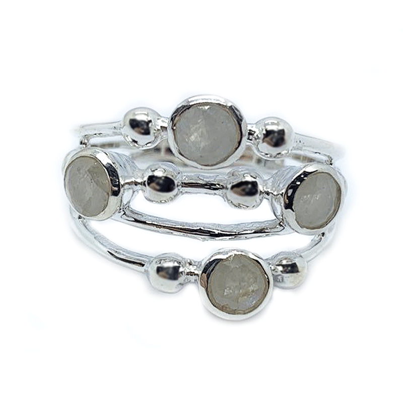 moonstone gemstone silver ring