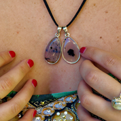 montana agate silver pendant