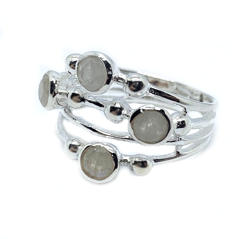 moonstone gemstone silver ring