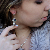 mystic topaz double gemstone silver earrings
