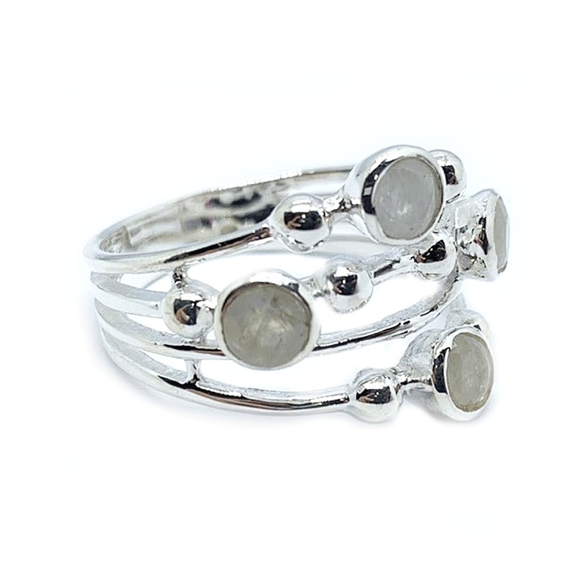 moonstone gemstone silver ring