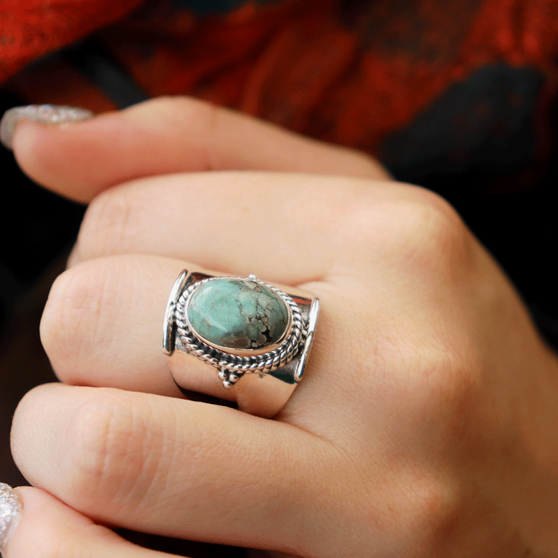 turquoise gemstone silver ring