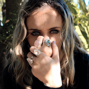 mystic topaz teardrop gemstone sterling silver ring