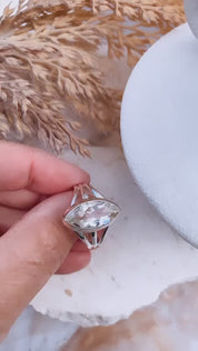 June Clear Quartz Gemstone Ring