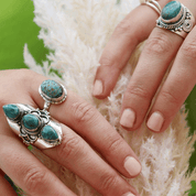 turquoise silver gemstone ring