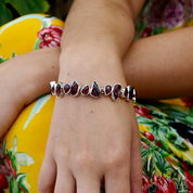 garnet silver gemstone bracelet