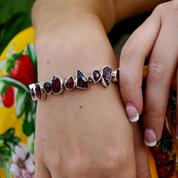 garnet silver gemstone bracelet