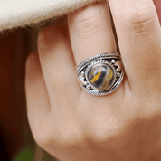 bumble bee jasper silver gemstone ring