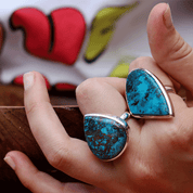 shattuckite silver gemstone ring