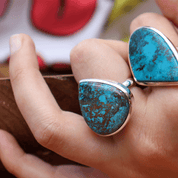 shattuckite silver gemstone ring