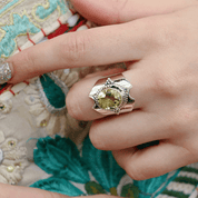 lemon quartz silver gemstone ring