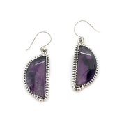 amethyst gemstone silver earrings