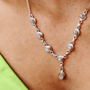 moonstone gemstone silver necklace