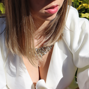 green amethyst chunky multi gemstone silver necklace