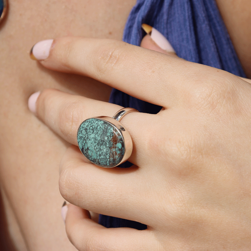 turquoise gemstone silver ring