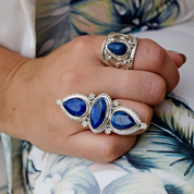 lapis lazuli silver gemstone ring