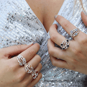 black onyx silver gemstone ring