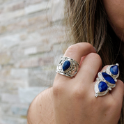lapis lazuli silver gemstone ring
