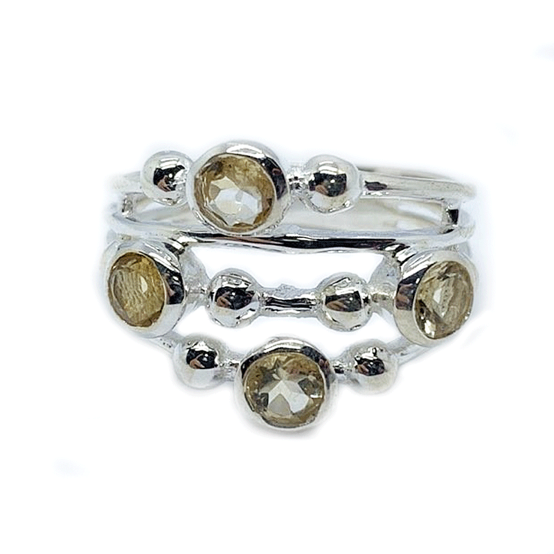 citrine silver gemstone ring