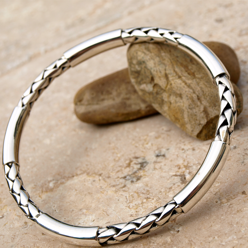 sterling silver braided bangle