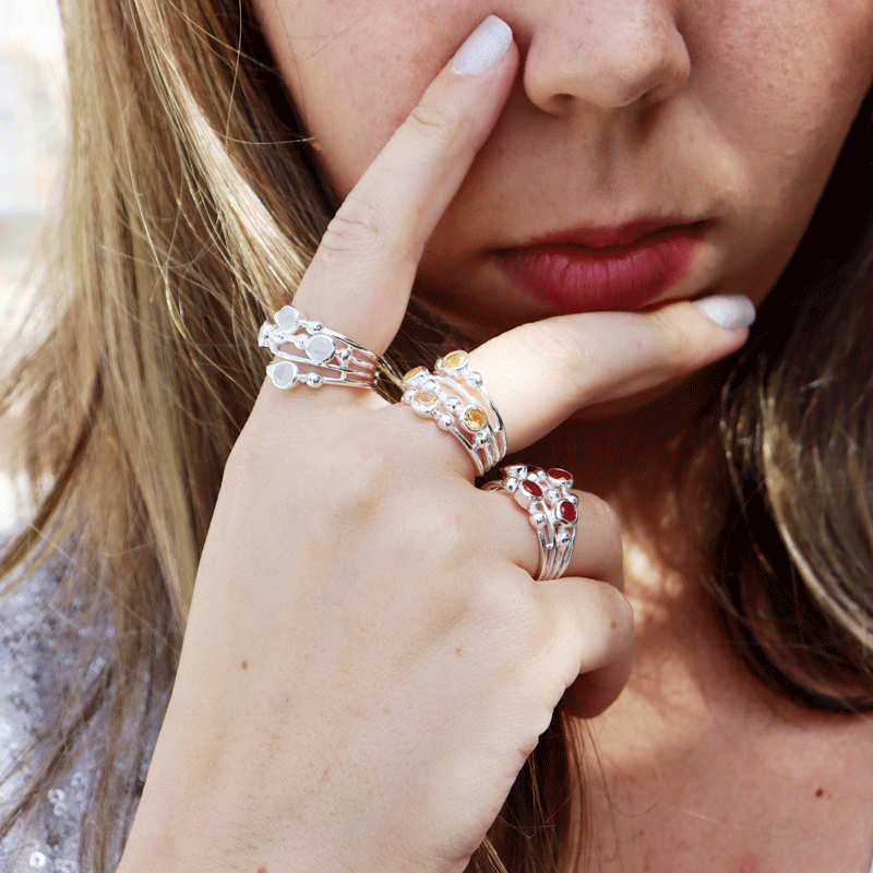 moonstone gemstone silver ring